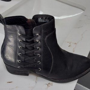 Black Leather Ankle Boots